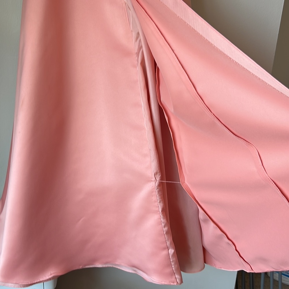 Masquerade Strapless Full Length Gown Dress Coral Pink 5/6 - Picture 5 of 10